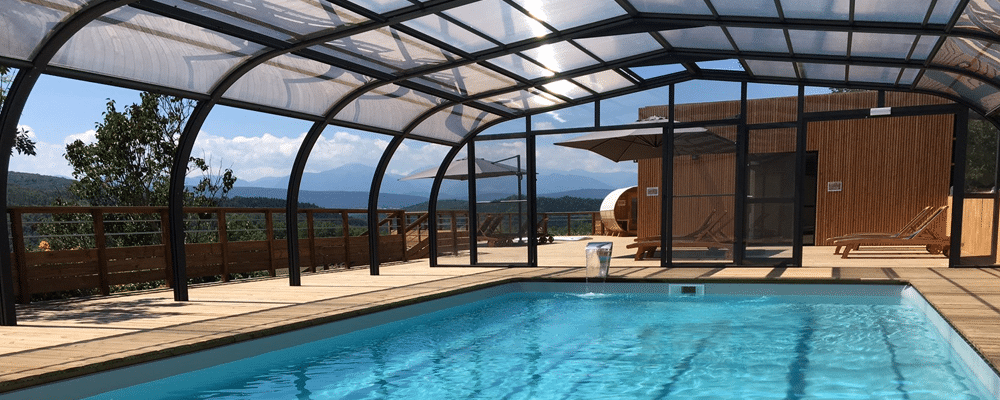 Indoor swimming pool at La Besse Campsite in our wellness area